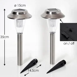 Lampe Solaire Rovigo Led Nickel Mat, 1 Lumiere