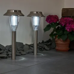 Lampe Solaire Rovigo Led Nickel Mat, 1 Lumiere