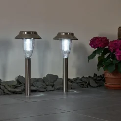 Lampe Solaire Rovigo Led Nickel Mat, 1 Lumiere