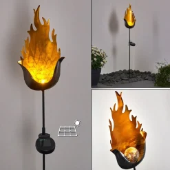 Lampe Solaire Rovinj Led Noir Dore, 1 Lumiere