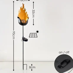 Lampe Solaire Rovinj Led Noir Dore, 1 Lumiere