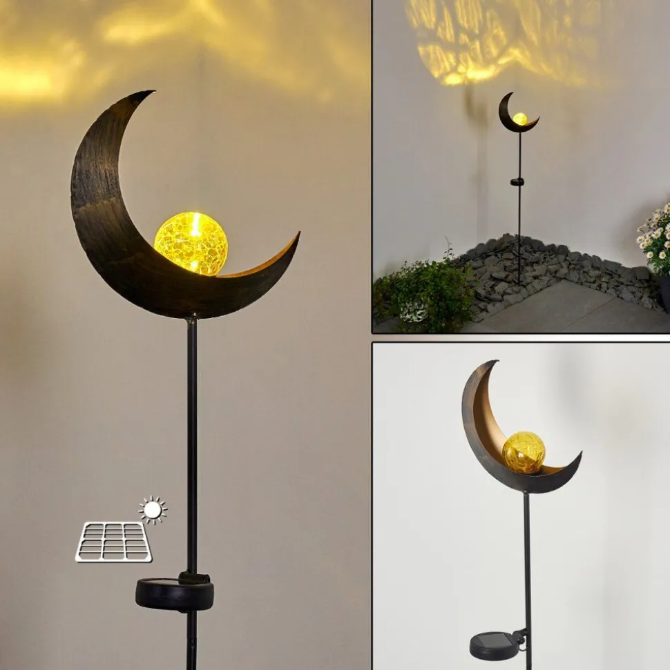 Lampe Solaire Rovinj Led Cuivre, Noir, 1 Lumiere