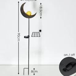 Lampe Solaire Rovinj Led Cuivre, Noir, 1 Lumiere
