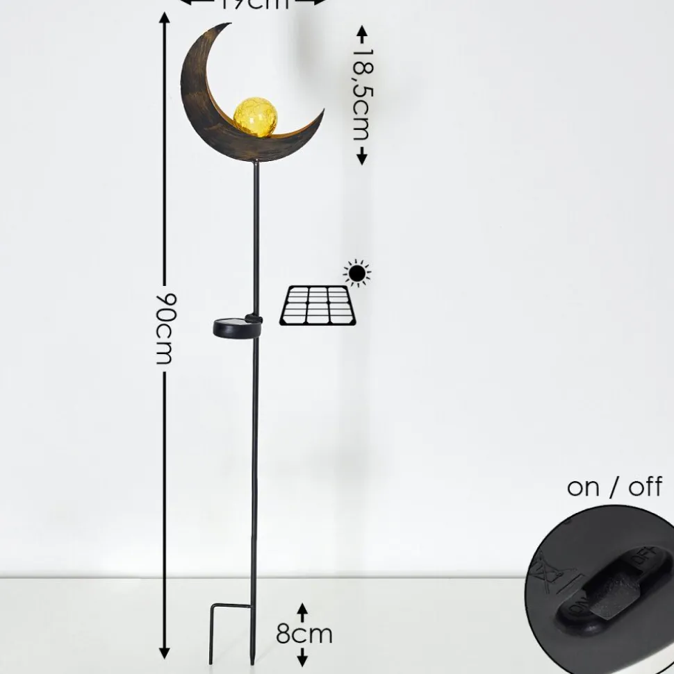 Lampe Solaire Rovinj Led Cuivre, Noir, 1 Lumiere