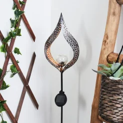Lampe Solaire Rovinj Led Cuivre, Noir, 1 Lumiere