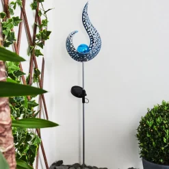 Lampe Solaire Rovinj Led Bleu, Argente, 1 Lumiere