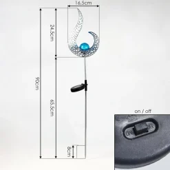 Lampe Solaire Rovinj Led Bleu, Argente, 1 Lumiere