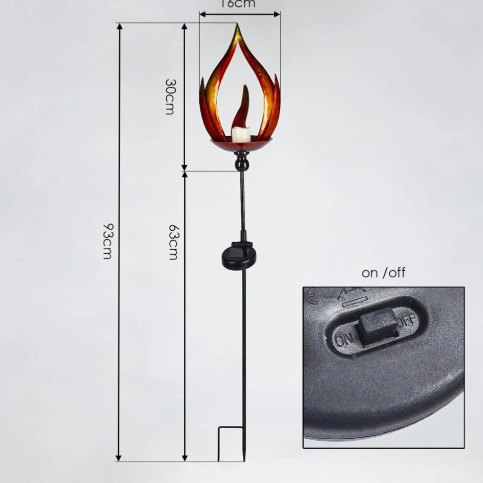Lampe Solaire Rovinj Led Jaune, Rouge, Noir, 10 Lumieres