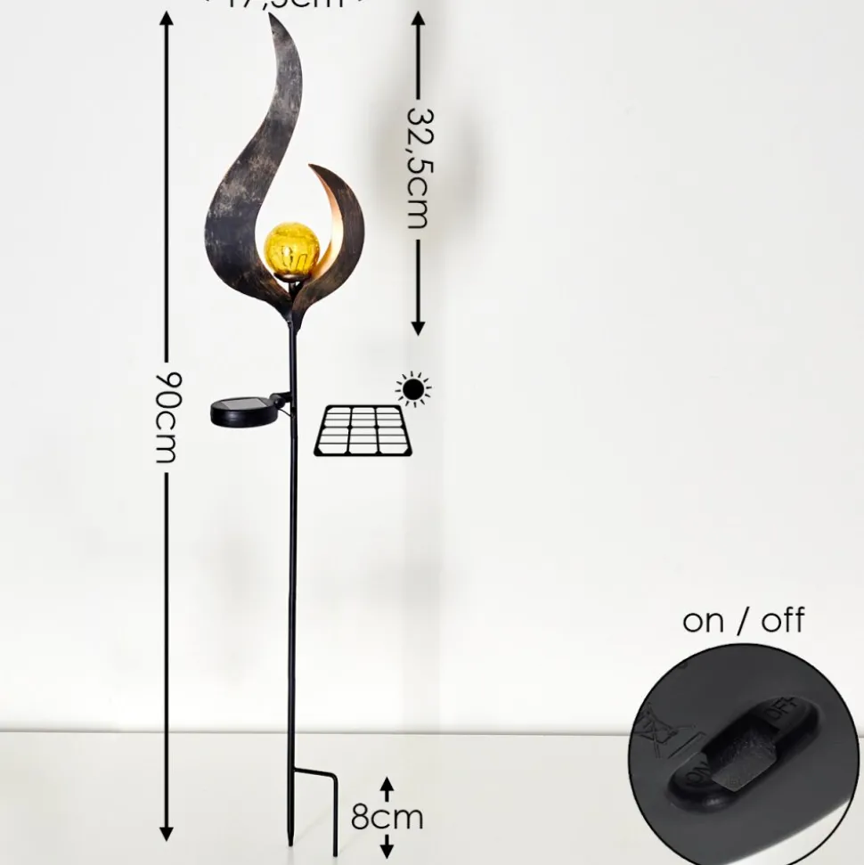 Lampe Solaire Rovinj Led Anthracite, Cuivre, 1 Lumiere