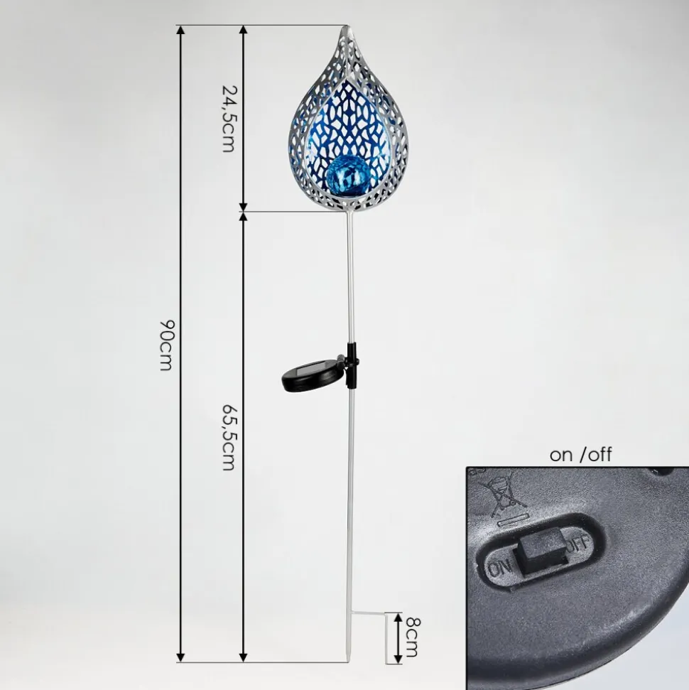 Lampe Solaire Rovinj Led Bleu, Argente, 1 Lumiere