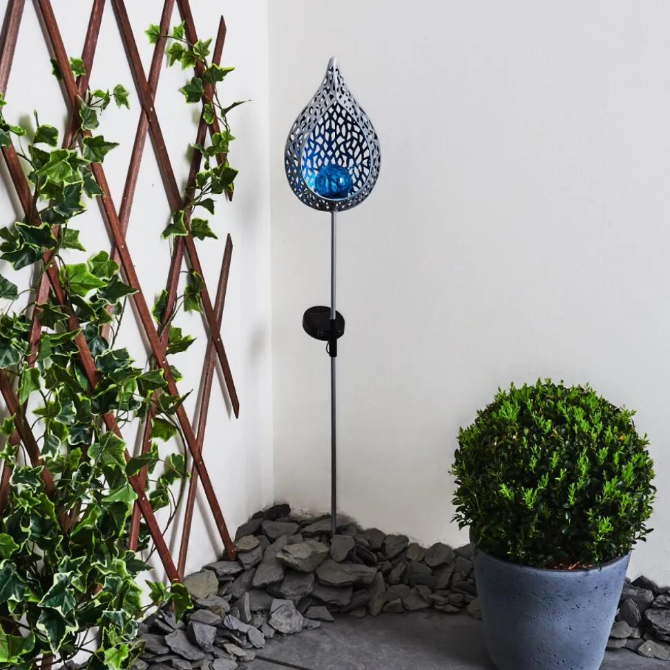 Lampe Solaire Rovinj Led Bleu, Argente, 1 Lumiere