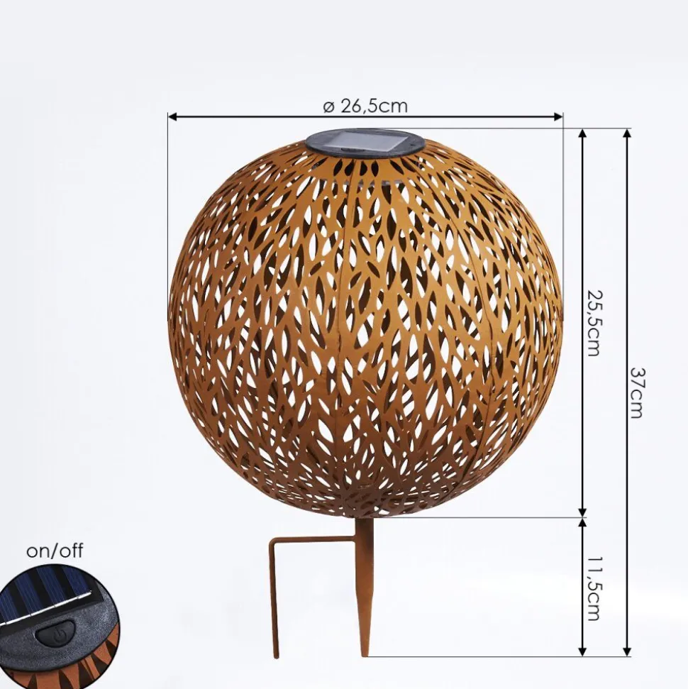 Lampe Solaire Samoao Led Rouille, Noir, 1 Lumiere