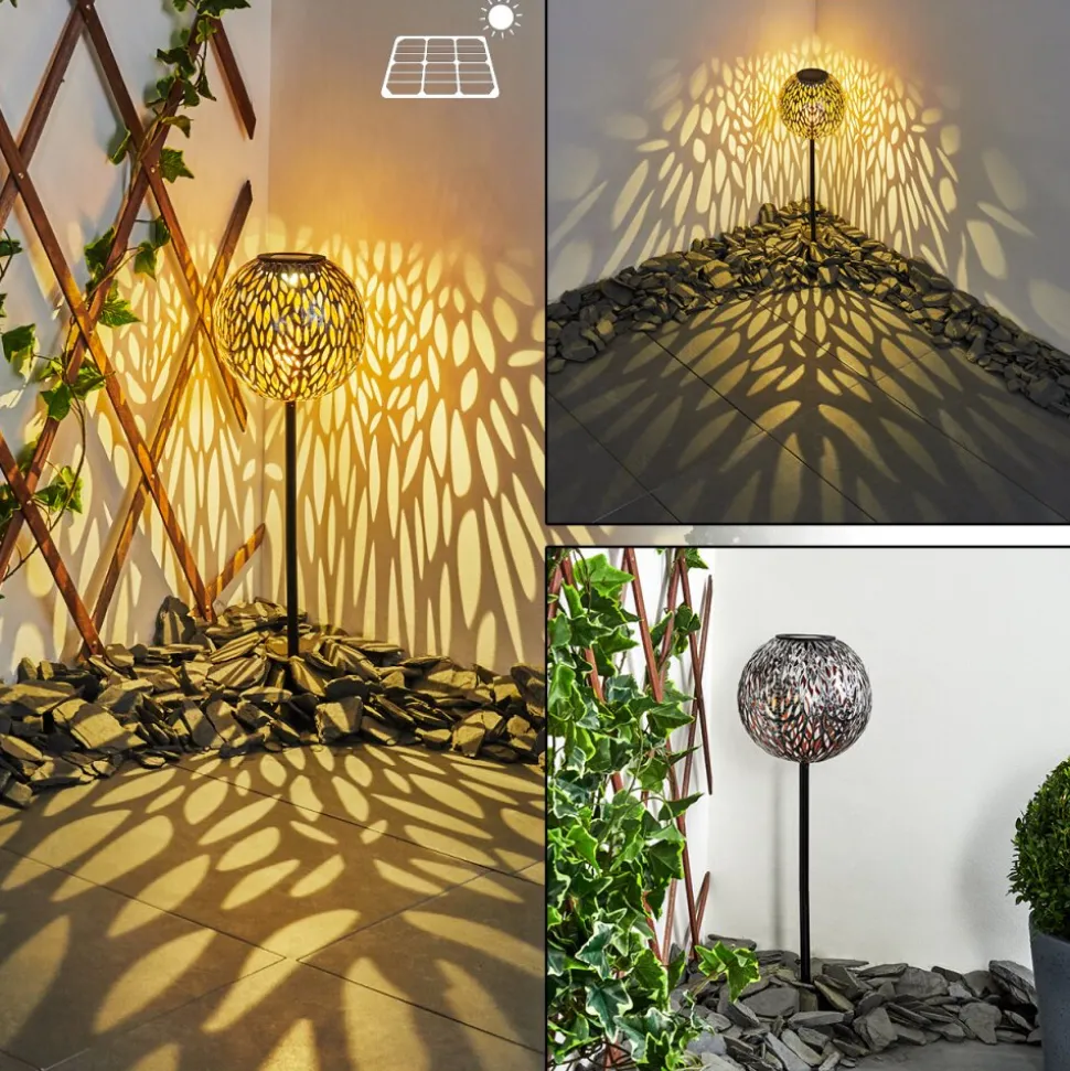 Lampe Solaire Samoao Led Cuivre, Noir, Argente, 1 Lumiere