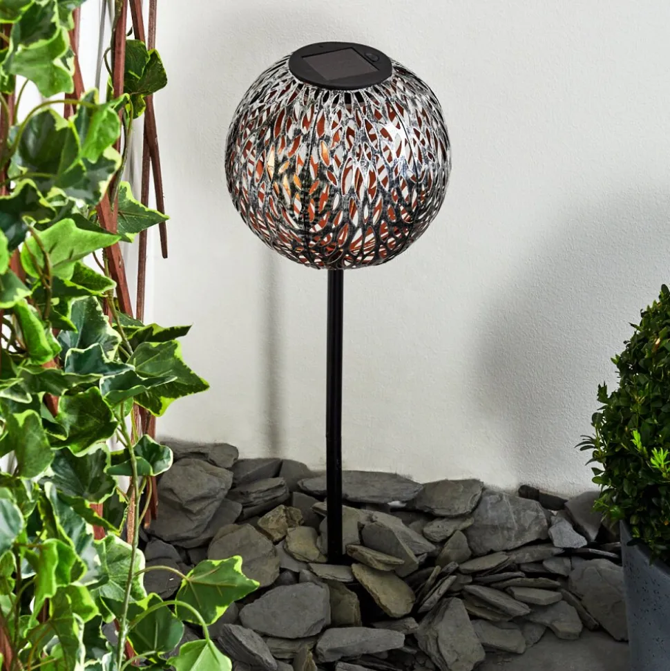Lampe Solaire Samoao Led Cuivre, Noir, Argente, 1 Lumiere