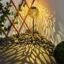 Lampe Solaire Samoao Led Cuivre, Noir, Argente, 1 Lumiere