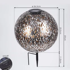 Lampe Solaire Samoao Led Cuivre, Noir, Argente, 1 Lumiere