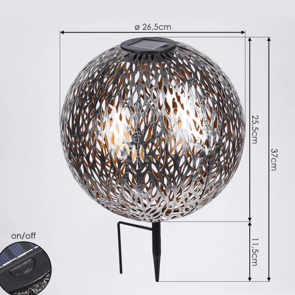 Lampe Solaire Samoao Led Cuivre, Noir, Argente, 1 Lumiere