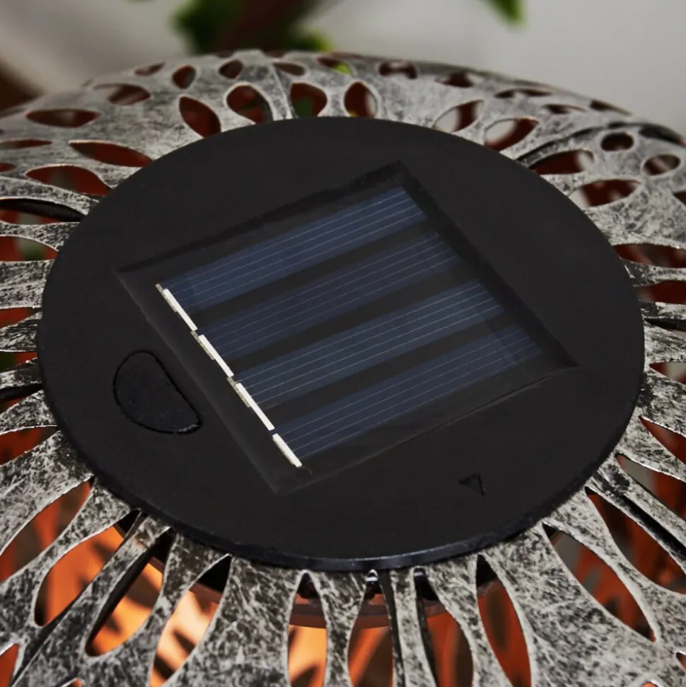 Lampe Solaire Samoao Led Cuivre, Noir, Argente, 1 Lumiere