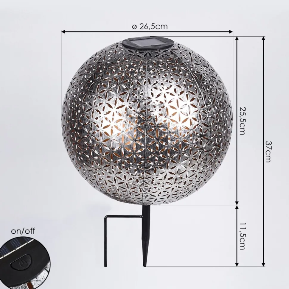 Lampe Solaire Samoao Led Cuivre, Noir, Argente, 1 Lumiere