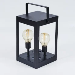 Lampe Solaire Sciolze Led Noir, Transparent, 2 Lumieres