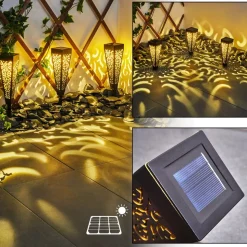 Lampe Solaire Staranzano Led Jaune, Noir, 1 Lumiere