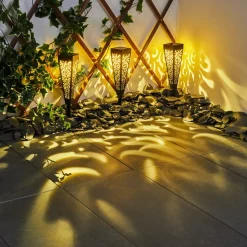 Lampe Solaire Staranzano Led Jaune, Noir, 1 Lumiere