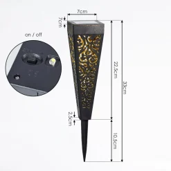 Lampe Solaire Staranzano Led Jaune, Noir, 1 Lumiere