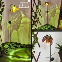 Lampe Solaire Taft Led Ambre, Vert, Cuivre, 1 Lumiere