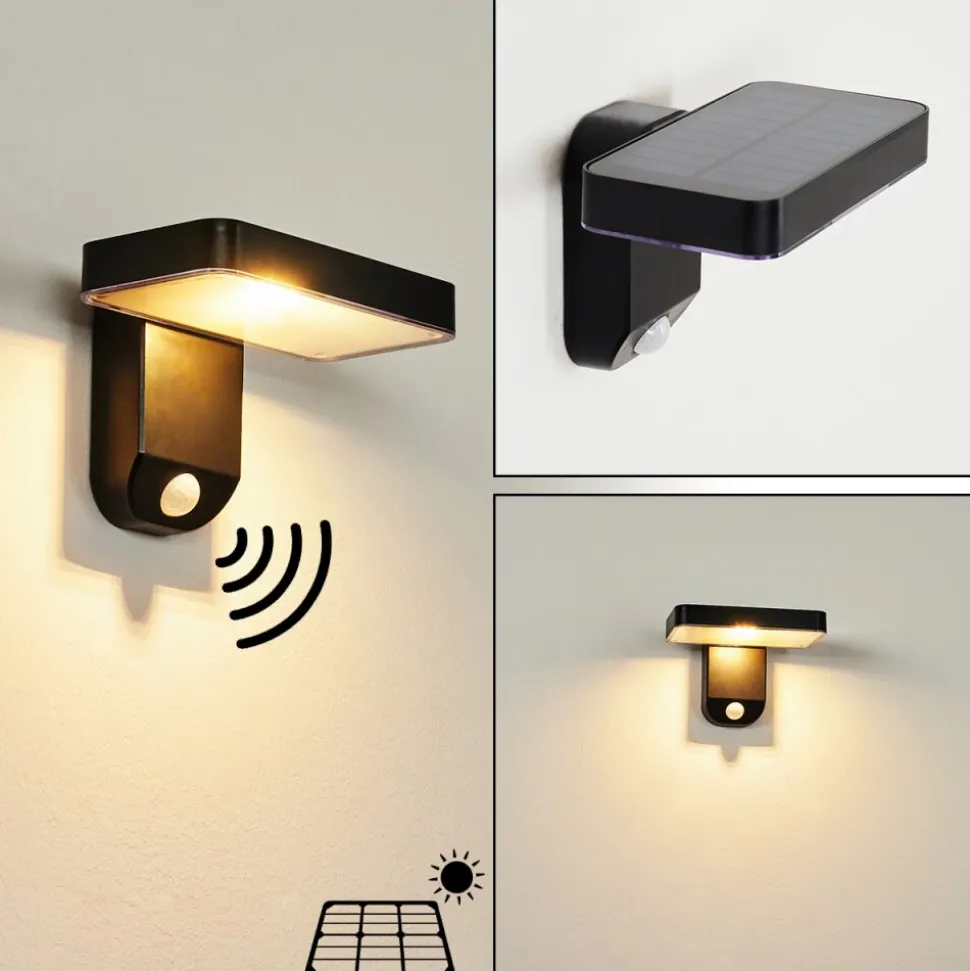 Lampe Solaires Bondarp Led Noir, 1 Lumiere, Detecteur De Mouvement