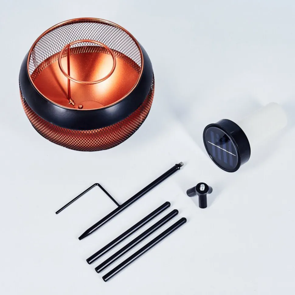 Lampe Solaires Harimal Led Cuivre, Noir, 24 Lumieres