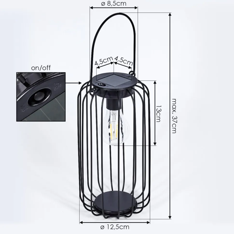 Lampe Solaires Klovsta Led Noir, 1 Lumiere
