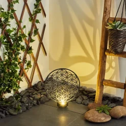 Lampe Solaires Kupa Led Noir, Argente, 2 Lumieres