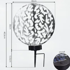 Lampe Solaires Kupa Led Noir, Argente, 2 Lumieres