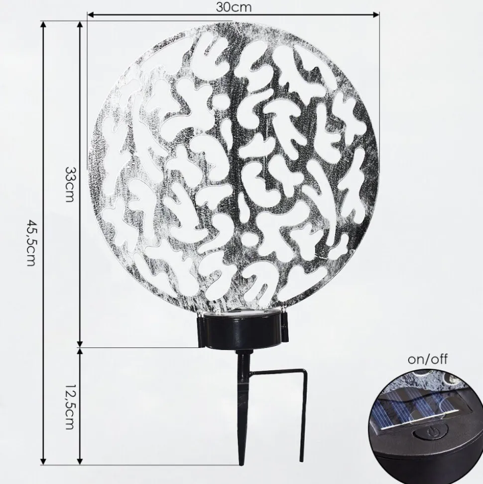 Lampe Solaires Kupa Led Noir, Argente, 2 Lumieres