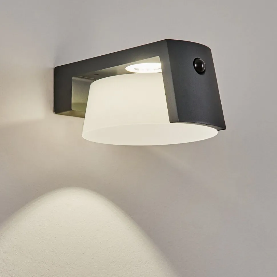 Lampe Solaires Lafite Led Anthracite, 1 Lumiere, Detecteur De Mouvement