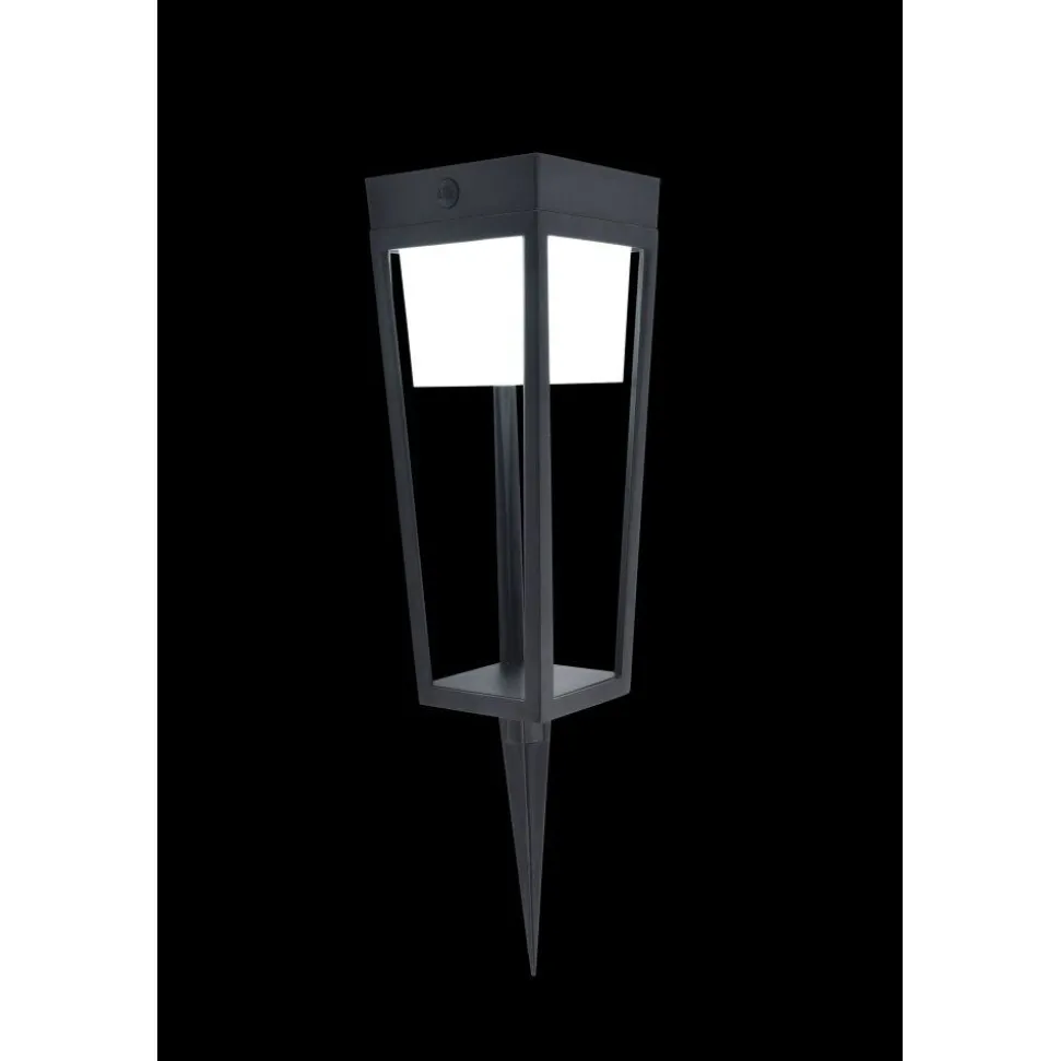 Lampe Solaires Lutec Dias Led Noir, 1 Lumiere, Detecteur De Mouvement, Changeur De Couleurs
