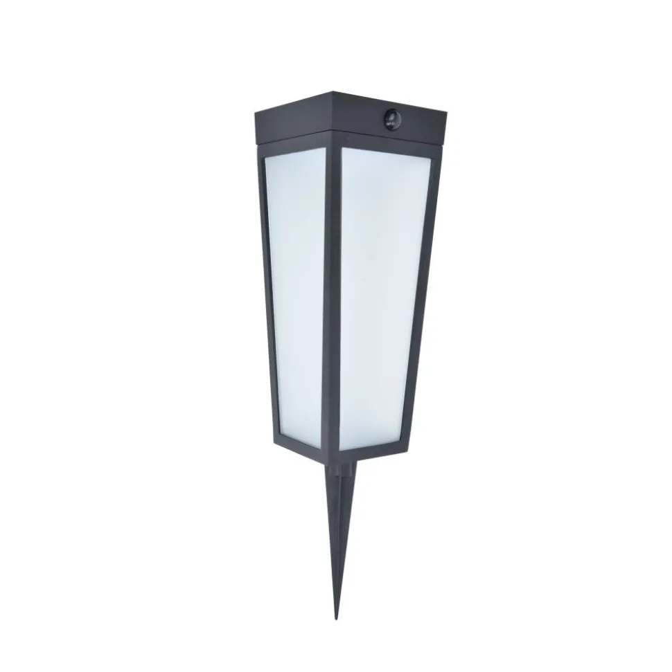 Lampe Solaires Lutec Dias Led Noir, 1 Lumiere, Detecteur De Mouvement, Changeur De Couleurs