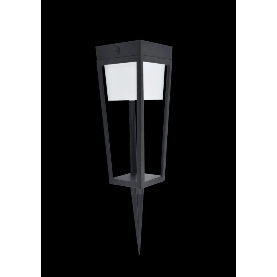 Lampe Solaires Lutec Dias Led Noir, 1 Lumiere, Detecteur De Mouvement, Changeur De Couleurs