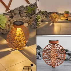 Lampe Solaires Mesan Led Orange, Rouille, Noir, 1 Lumiere