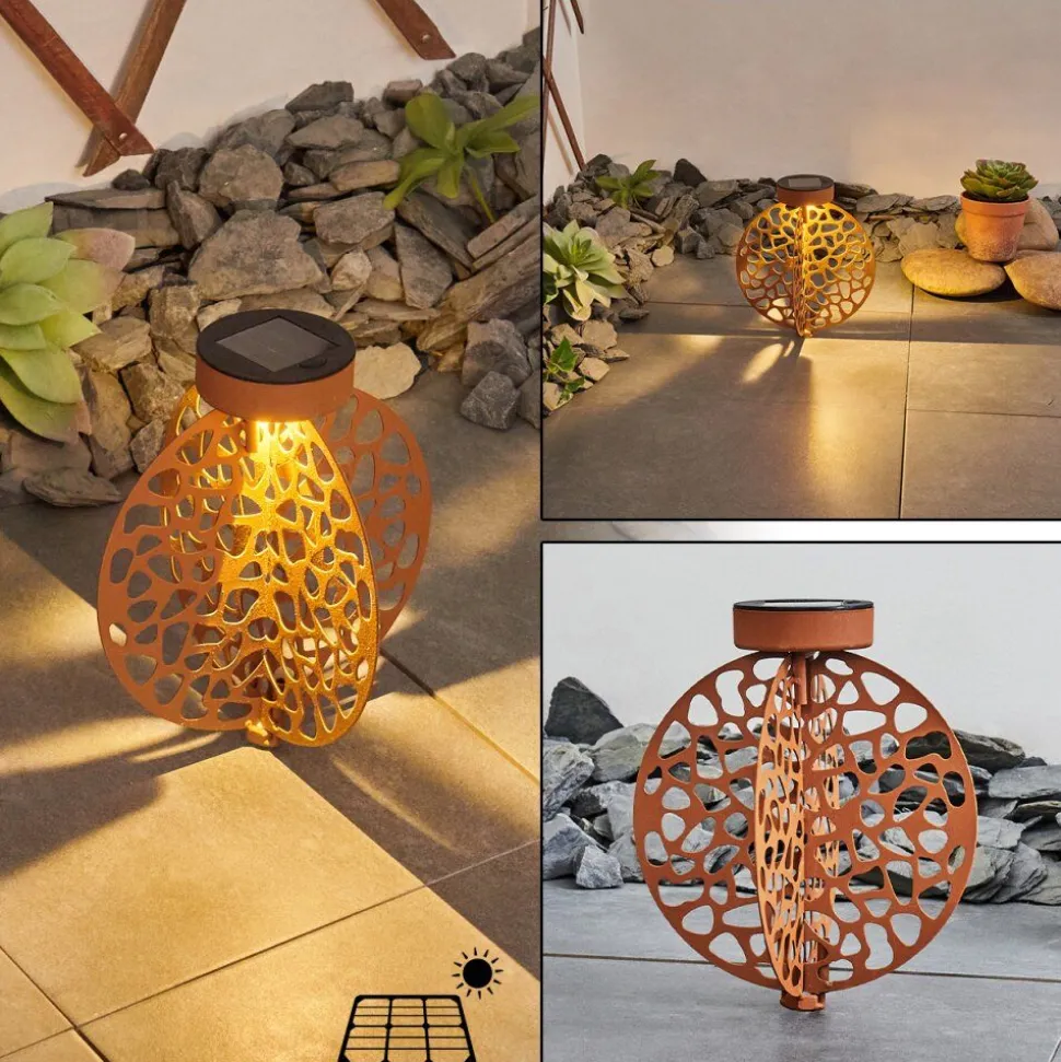 Lampe Solaires Mesan Led Orange, Rouille, Noir, 1 Lumiere
