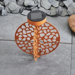 Lampe Solaires Mesan Led Orange, Rouille, Noir, 1 Lumiere