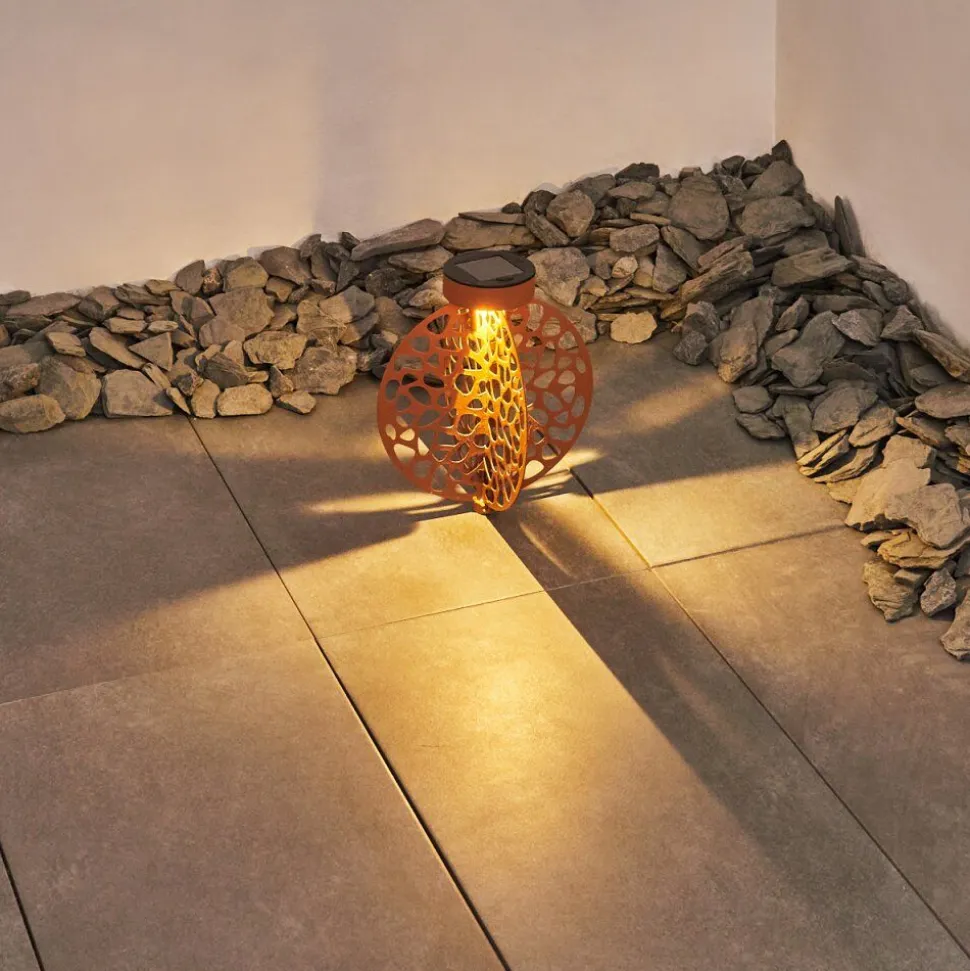 Lampe Solaires Mesan Led Orange, Rouille, Noir, 1 Lumiere