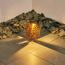 Lampe Solaires Mesan Led Orange, Rouille, Noir, 1 Lumiere