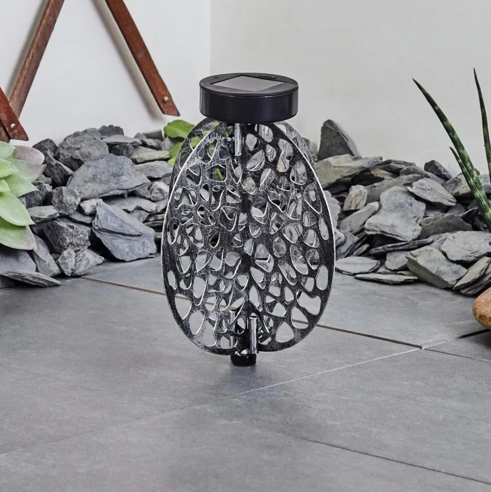 Lampe Solaires Mesan Led Noir, Argente, 1 Lumiere