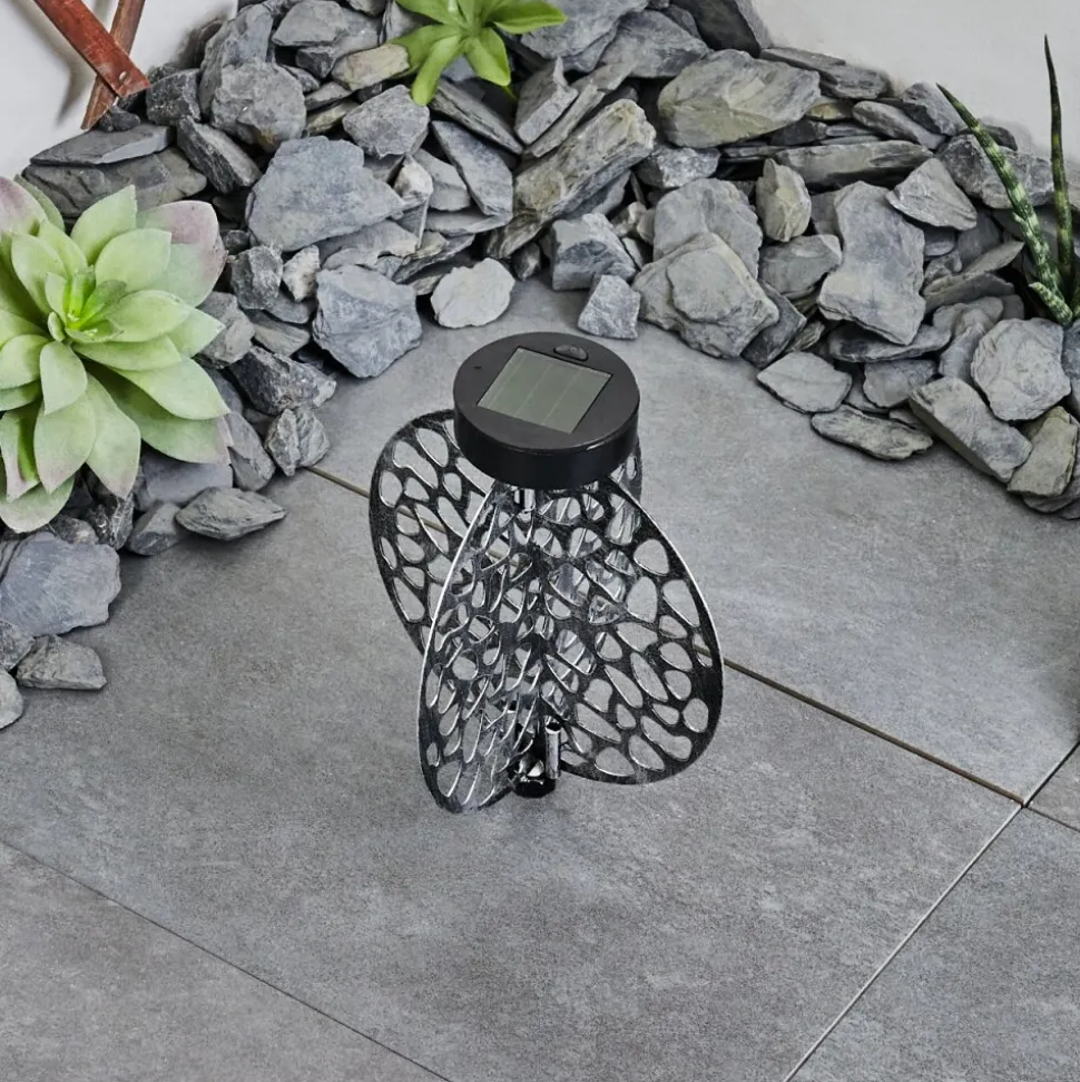 Lampe Solaires Mesan Led Noir, Argente, 1 Lumiere