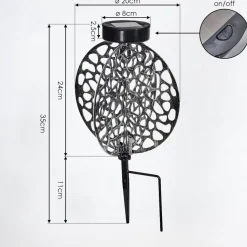 Lampe Solaires Mesan Led Noir, Argente, 1 Lumiere
