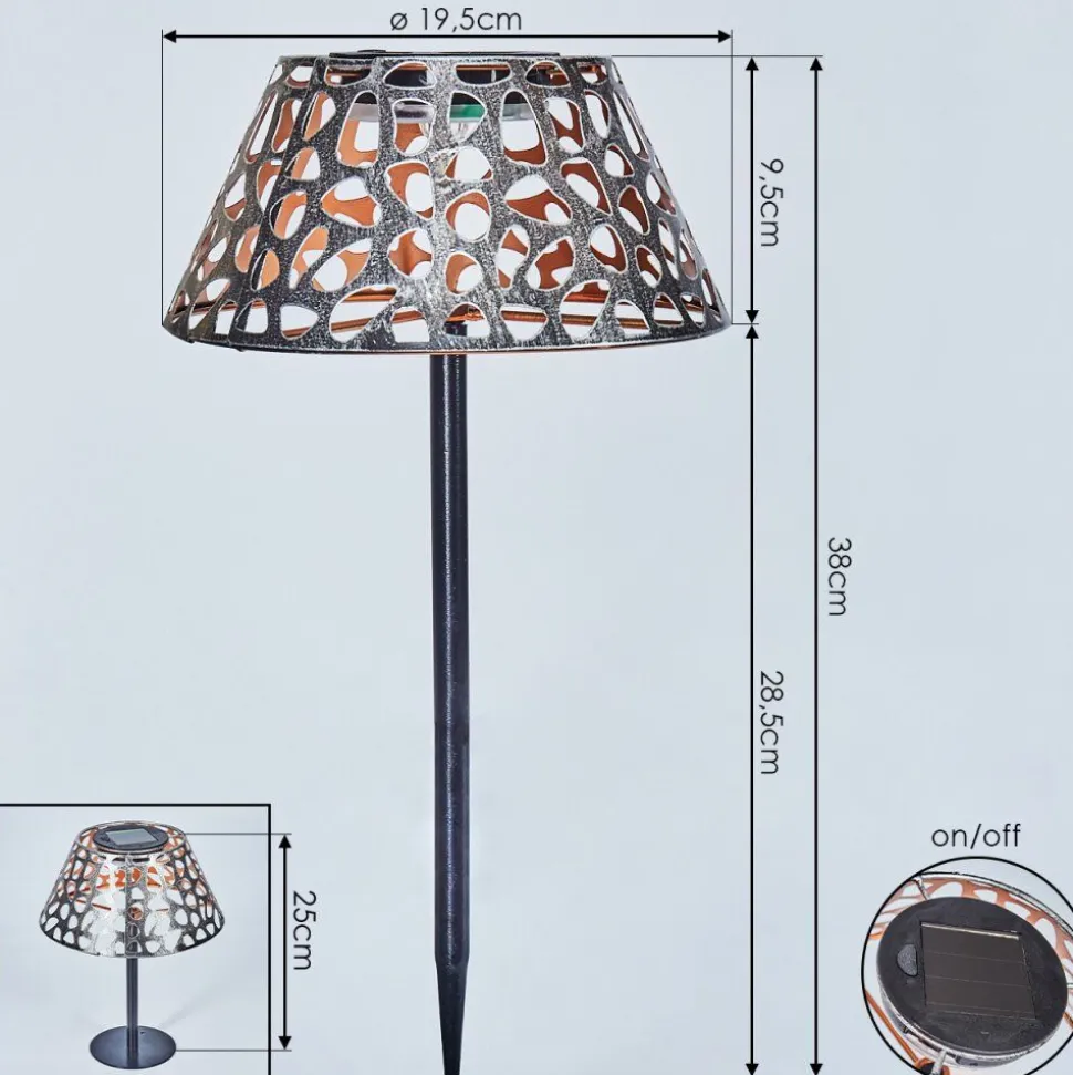Lampe Solaires Moreland Led Noir, 1 Lumiere