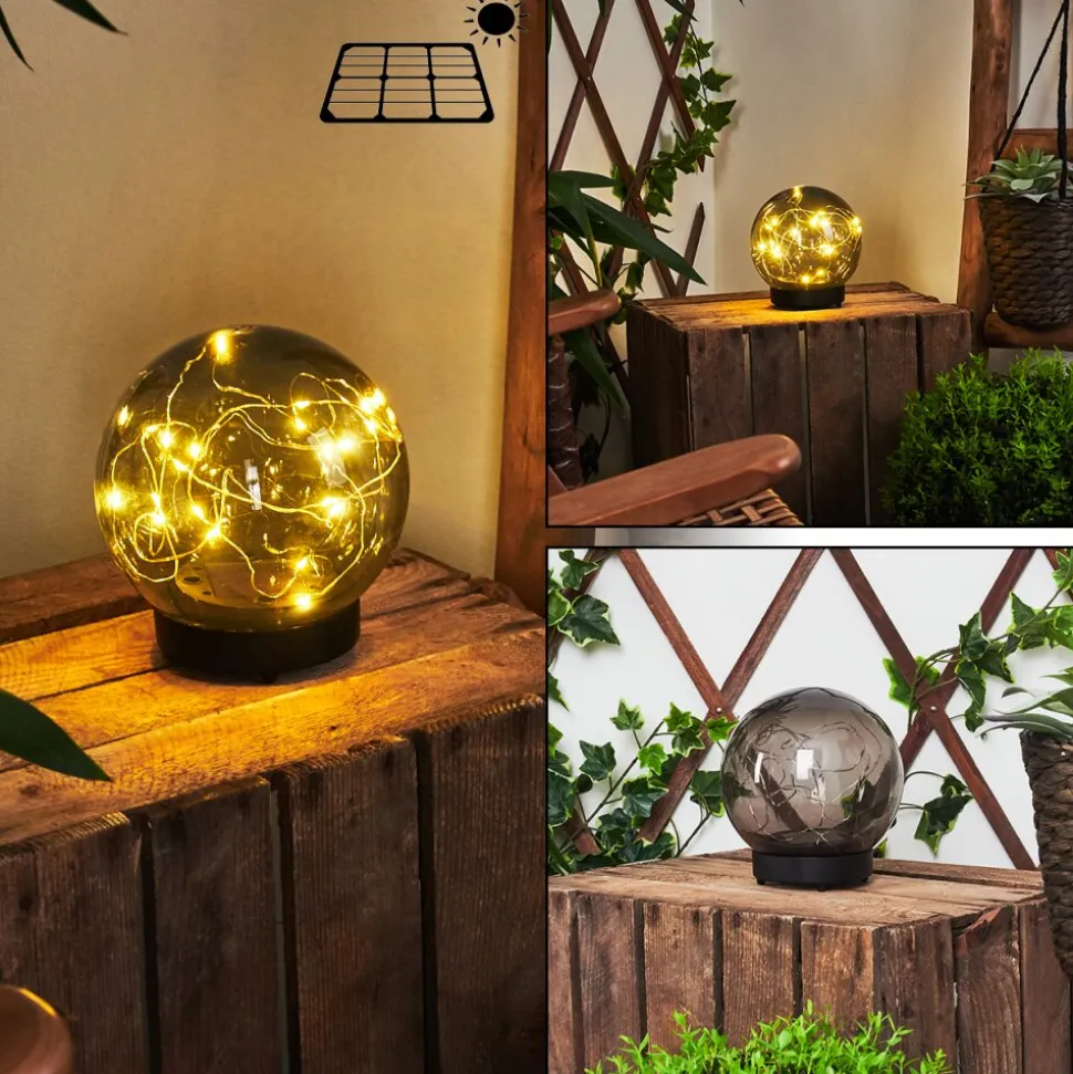 Lampe Solaires Pollenca Led Noir, 20 Lumieres