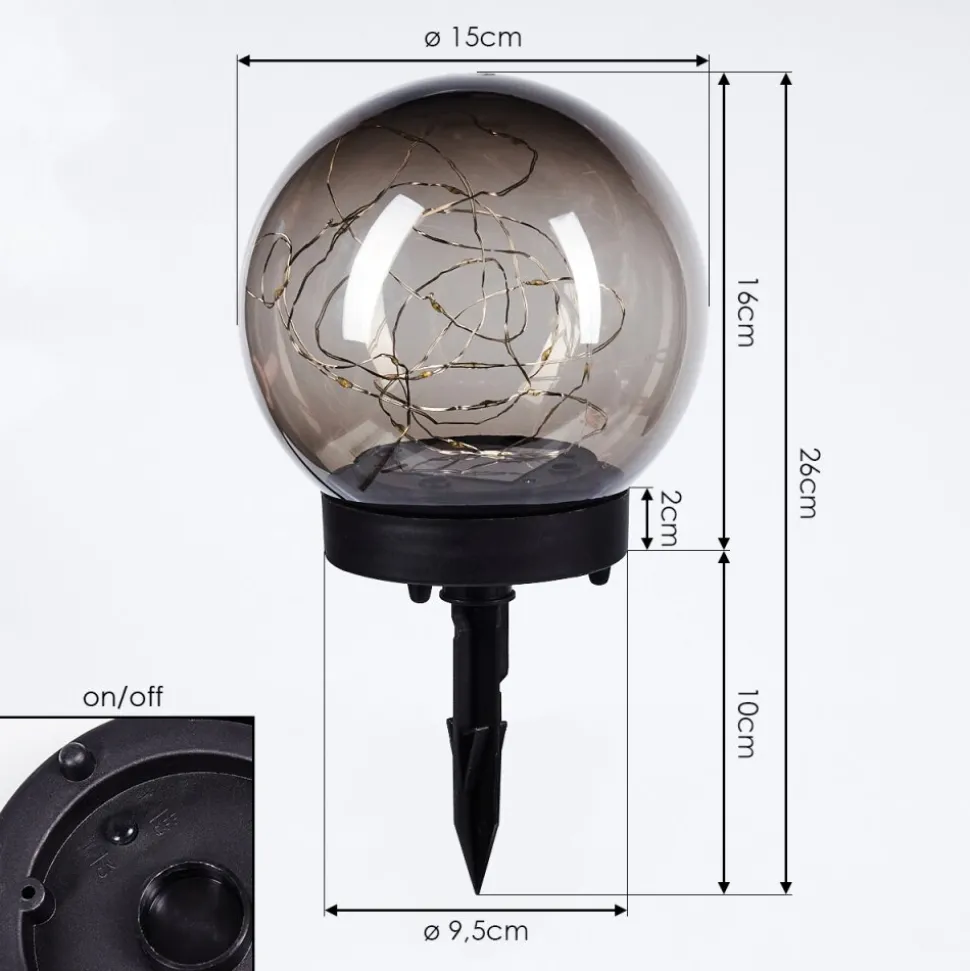Lampe Solaires Pollenca Led Noir, 20 Lumieres