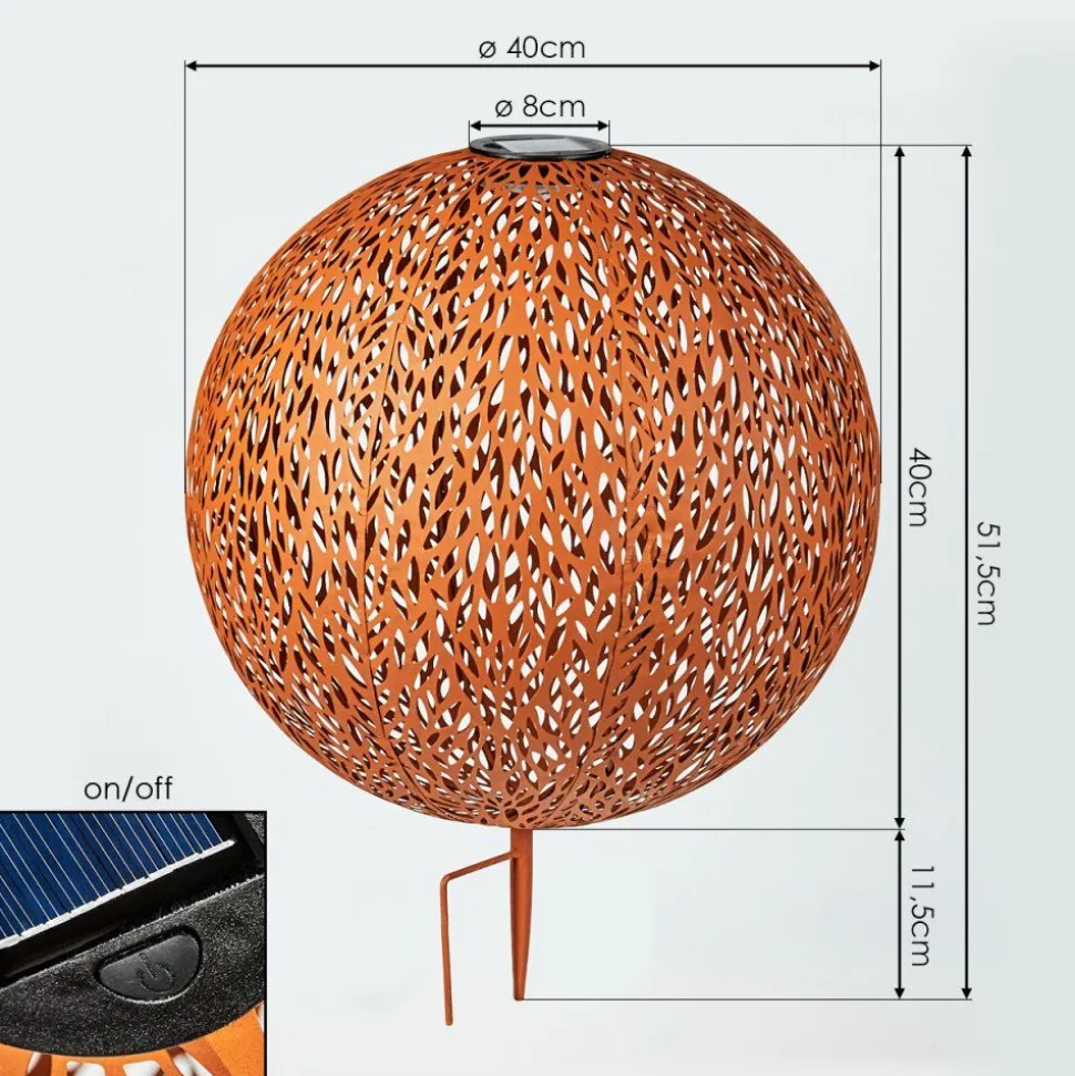 Lampe Solaires Samoao Led Rouille, Noir, 1 Lumiere